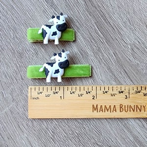 Farm Animals Alligator Hair Clips, Colorful Velvet Hair Clips, Baby Toddler Girl, Sheep, Rooster, Horse, Donkey, Pig, Cow, Tractor, Farmer image 5
