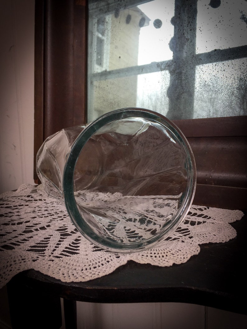 Large Clear Glass Twist Vase