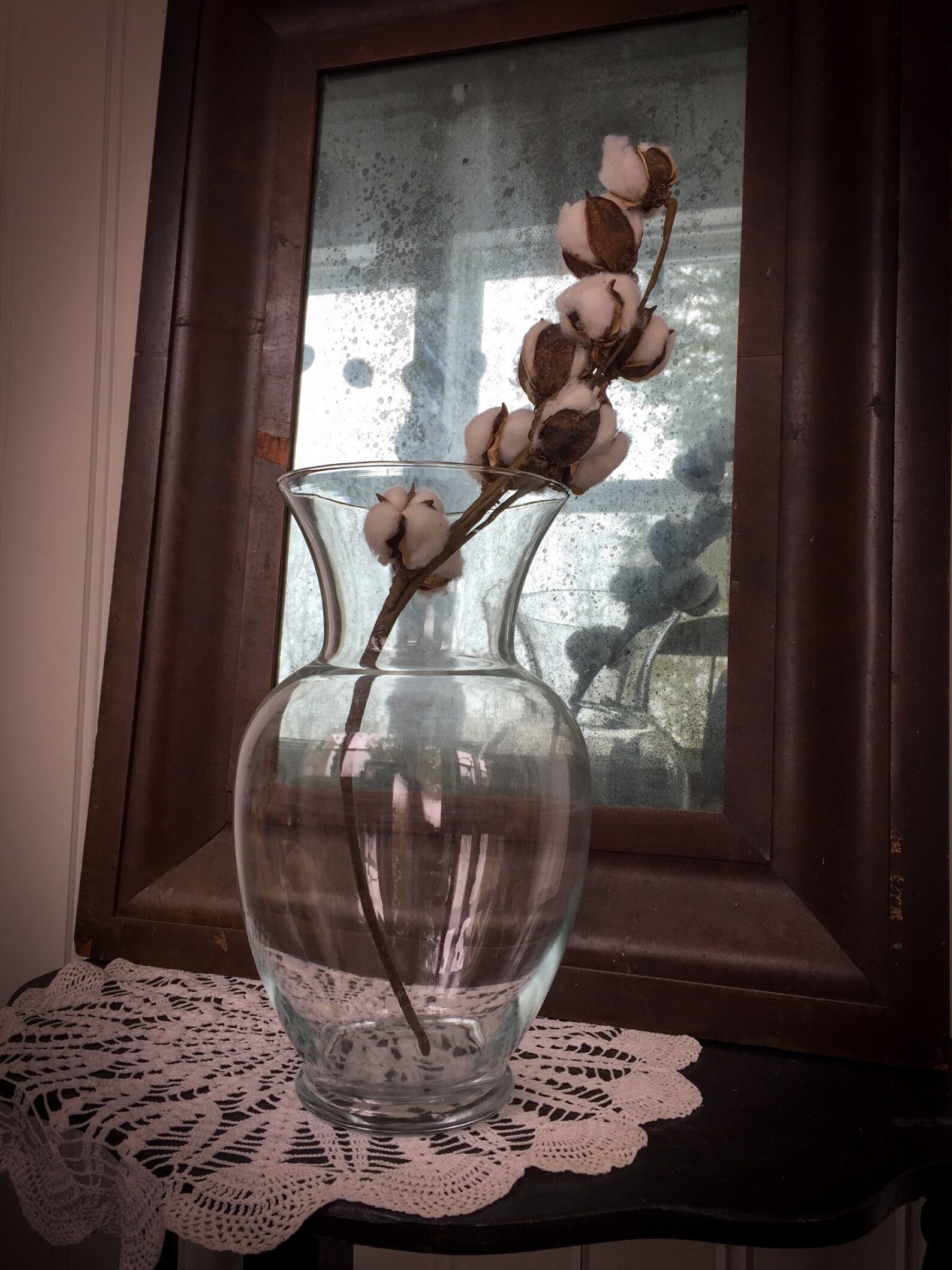 Large Clear Glass Urn Vase Etsy