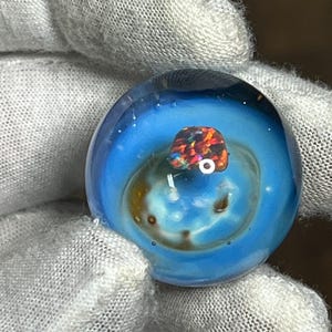 Silver fume spacey opal borosilicate marble