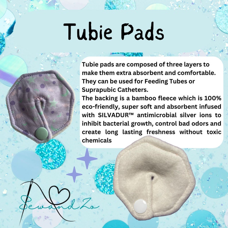 Black and White Butterflies Tubie Pad for Feeding Tube/Suprapubic Catheter image 3