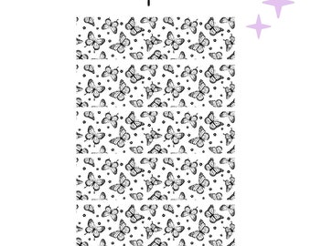 Black and White Butterflies Tubie Tape