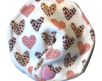 Leopard Love Hearts Tubie Pad for Feeding Tube/Suprapubic Catheter