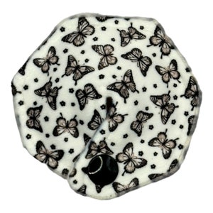 Black and White Butterflies Tubie Pad for Feeding Tube/Suprapubic Catheter image 1