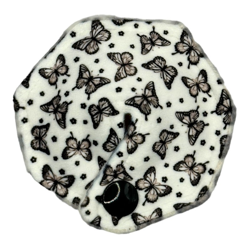 Black and White Butterflies Tubie Pad for Feeding Tube/Suprapubic Catheter image 1