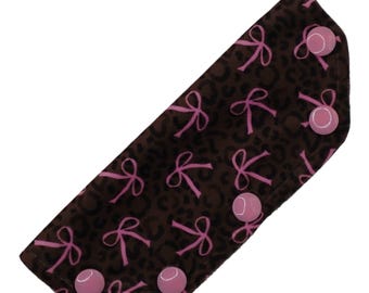 Pink Bows Black Leopard Catheter Valve/Feeding tube Port cover/Mini TPN Single Lumen