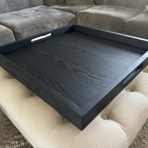 Black solid ash ottoman tray