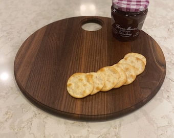 Round walnut charcuterie board/ serving board