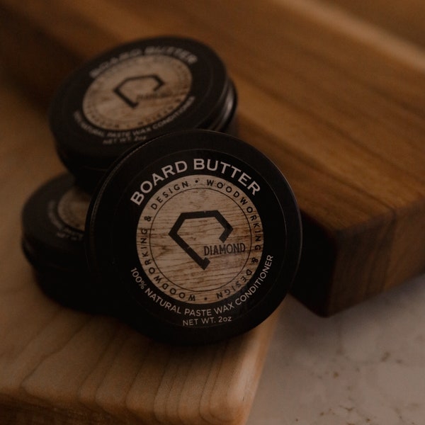 100% Natural Handmade Board Butter/Paste Wax Conditioner for Butcher Block, Cutting Boards and Wooden Kitchen Tools. Made in USA!