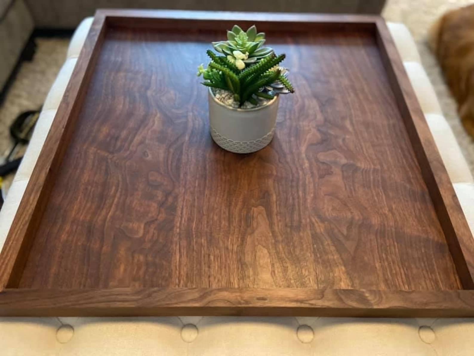 Solid Walnut Ottoman Tray Etsy