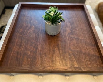 Solid walnut ottoman tray