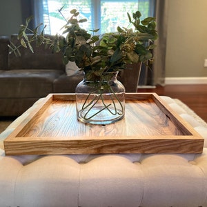 Solid ash hardwood ottoman tray