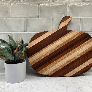 Handmade pumpkin hardwood charcuterie serving board / cutting board