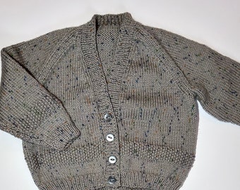 Grey flecked cardigan ~ Little Froggy Knits