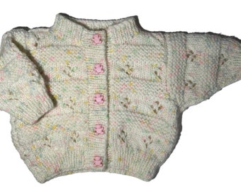 0-3 months ~ Hand knitted cardigan ~ Little Froggy Knits