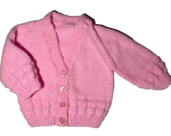 0-3 months ~ Hand knitted cardigan ~ Little Froggy Knits