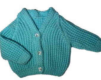 Newborn ~ Hand knitted cardigan ~ Little Froggy Knits