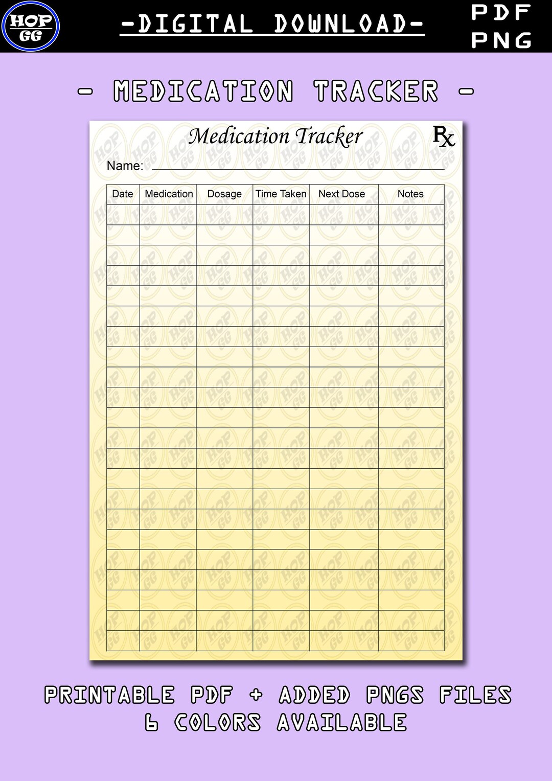Medication Tracker Printable / Digital - Etsy