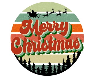 Retro Vrolijk Kerstmis, SVG, PNG Digitale Afbeelding