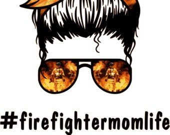 Brandweerman Mom Life, PNG, Digitale Afbeelding, T-shirt ontwerp, DIY, Tumbler, Heat Press Transfer, Sublimatie, Cadeau voor moeder