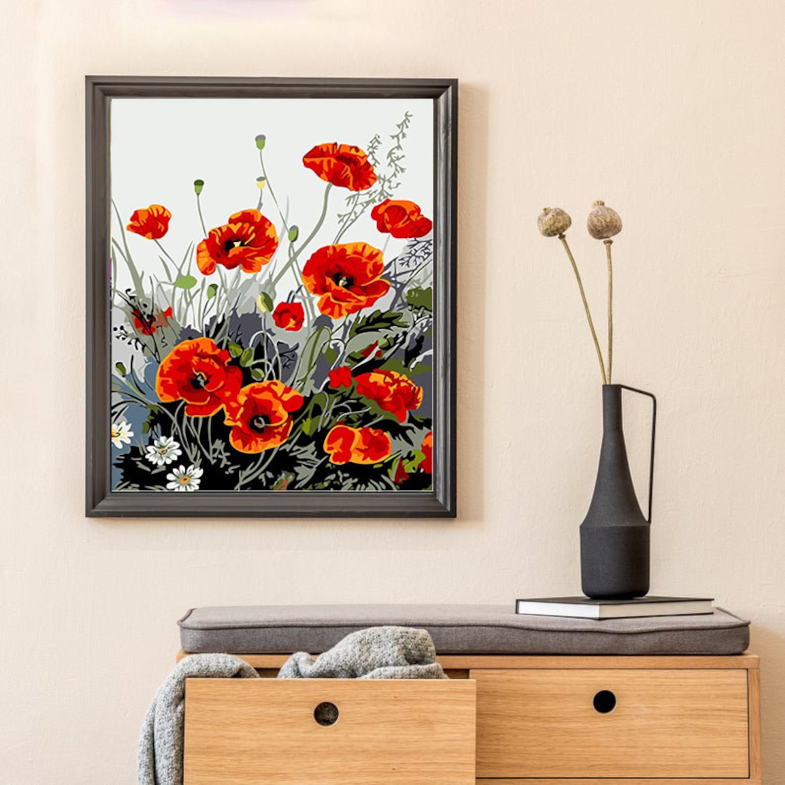 Paint By Number Kit for Adult Kids Beginner Dancing Flowers Etsy