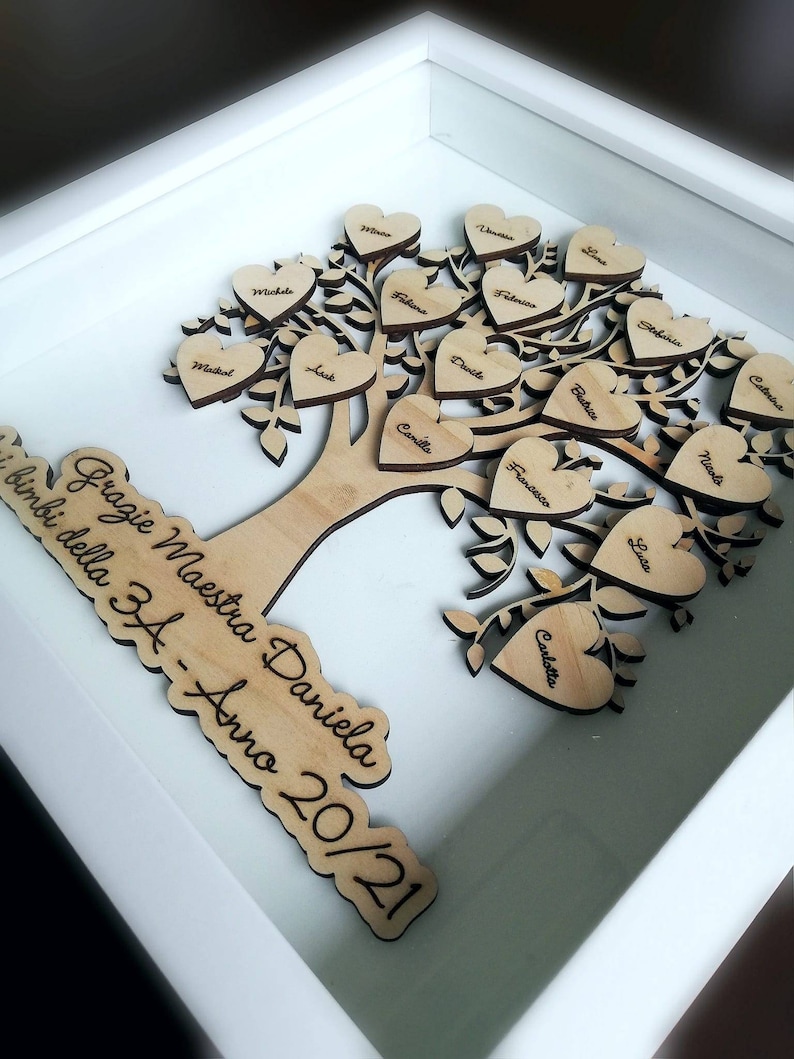 Regalo maestre. Albero della vita personalizzato. Incisione. immagine 5