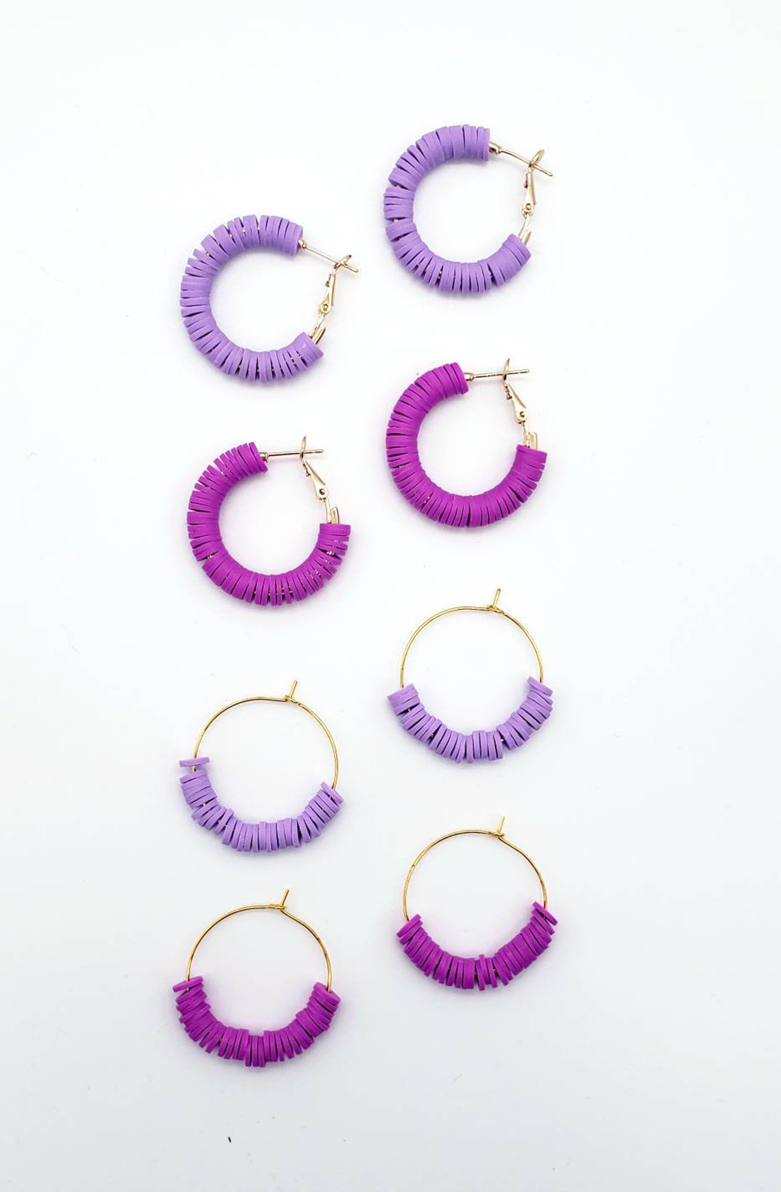 Heishi & Sterling Silver Pearl Hoop Earrings main image 1