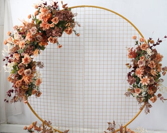 Wedding swag for arch, Wedding arch flowers terracotta, Wedding arch flowers fall,Ceremony arch flowers,Rust orange wedding arch,Brown arch