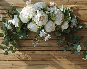 Wedding Hanging Flowers, Wedding Arch Flowers, Artificial floral swag, Swag for wall, Silk Flower Swag, Hanging flowers garland wedding