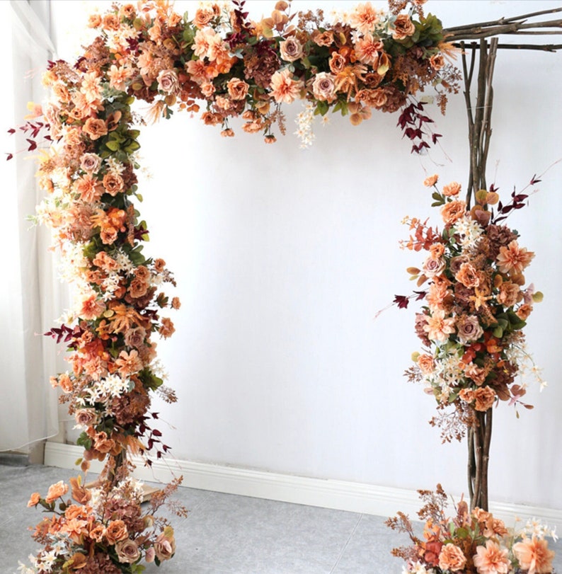Fall Wedding Flowers for Arch, Rustic Flower Arrangements, Terracotta
