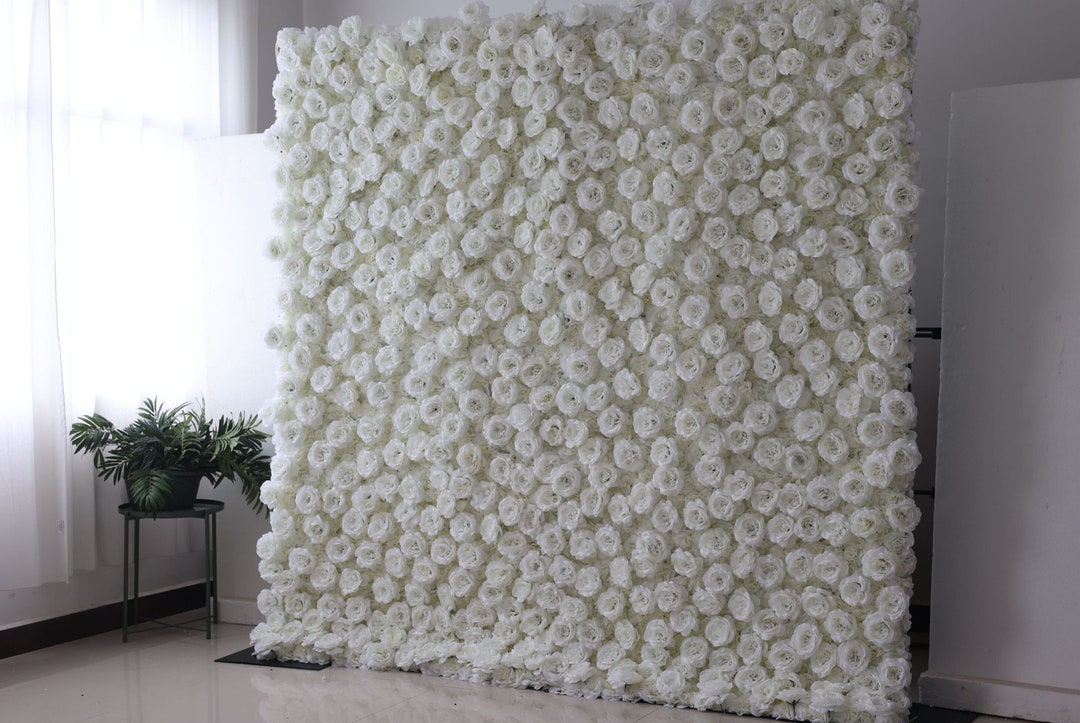 White Flower Backdrop, White Flower Background, Flower Backdrop Wall