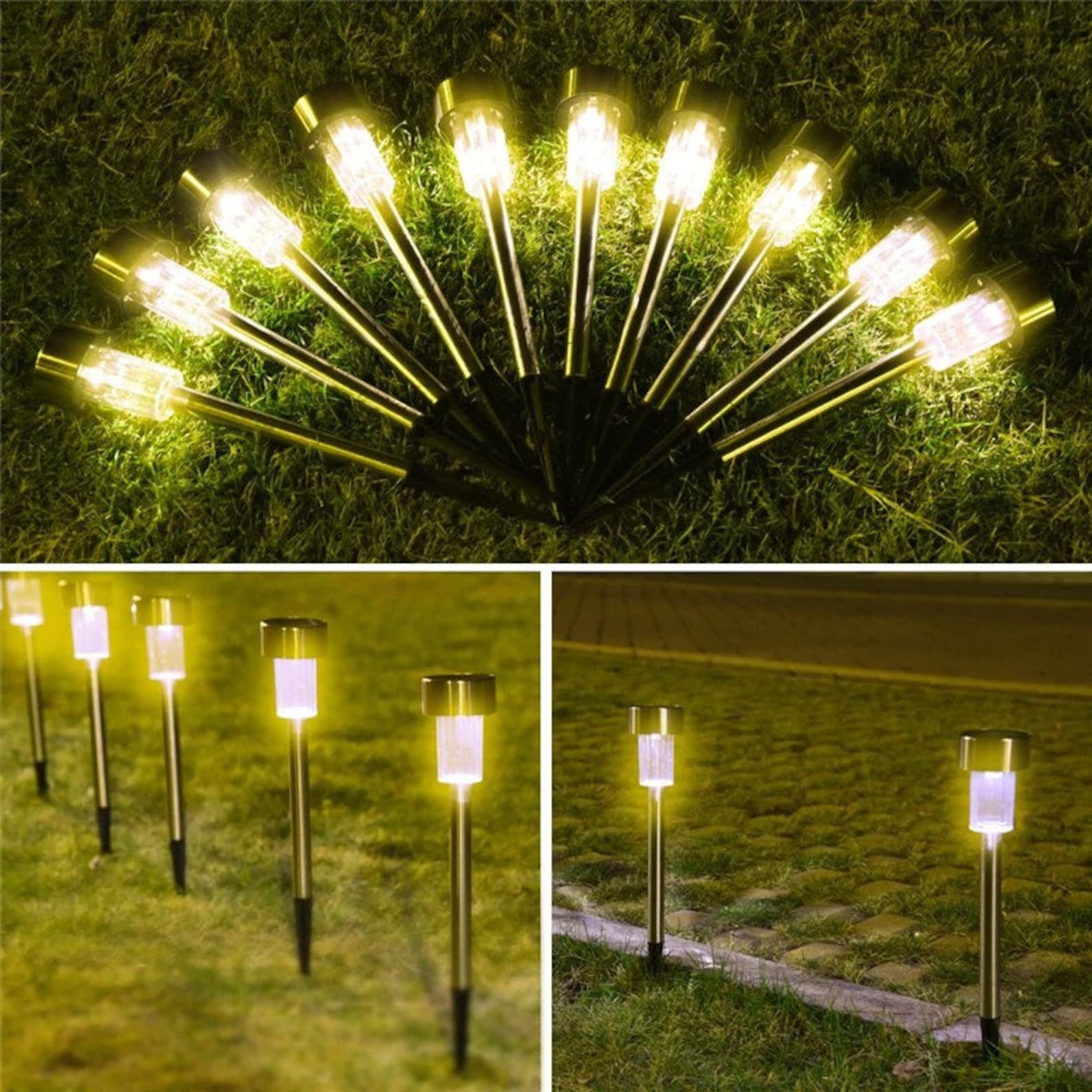 16PCS Solar Garten Lichter Outdoor Landschaft Lichter Garten Etsy
