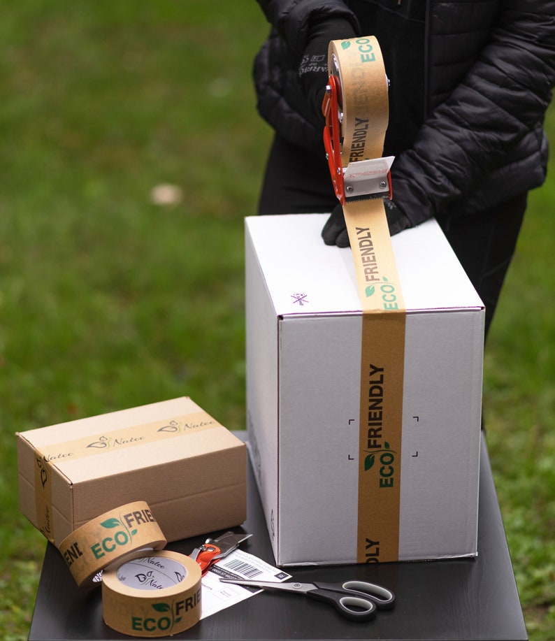 Paper Packaging Tape Fully Recyclable Ecofriendly Printed Etsy UK