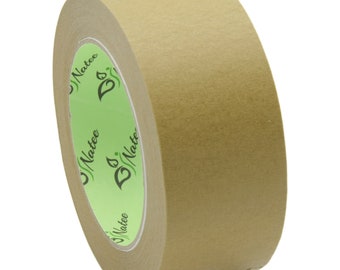 NATEE® Kraft Paper Packaging Tape | Fully Recyclable Sticky Tapes | Brown Paper for Packing Parcels and Boxes | 50 Metres x 50mm
