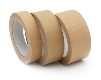 Strong Paper Packaging Tape 25/36/48mm | Fully Recyclable Brown Eco-Friendly Kraft Paper Tape 50m | Brown Paper Packaging for Moving House