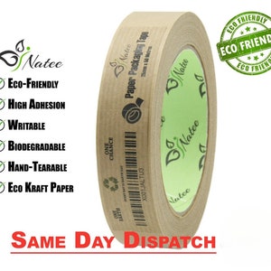 Brown Kraft Paper Packaging Tape Self Adhesive Eco-Friendly 25mm x 50m