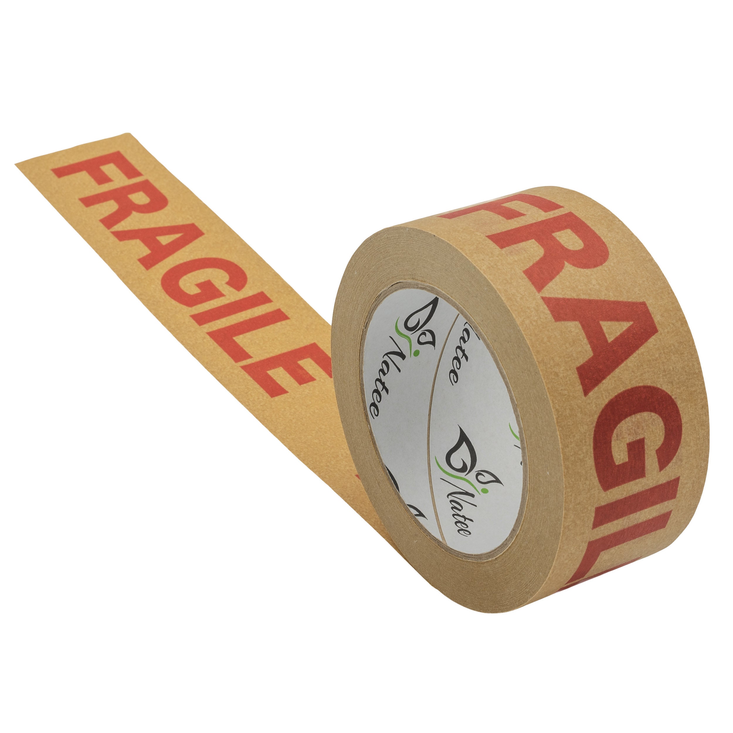Cinta de embalaje de papel resistente / Ecológica / Totalmente reciclable / Papel  Kraft impreso frágil para empaquetar paquetes y cajas / 50 m x 50 mm -   España