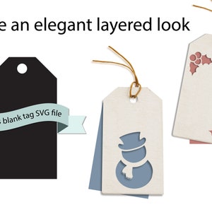 Pu&ograve; includere: Crea un look elegante a strati con questi cartellini regalo stampabili. I cartellini presentano un pupazzo di neve, agrifoglio e un cartellino vuoto. Incluso file SVG di cartellino vuoto bonus.