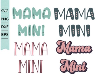 Mama and Mini SVG Bundle, 4 SVG Mom and child cut files, Mommy and me SVG, Mother's Day Bundle, digital downloads