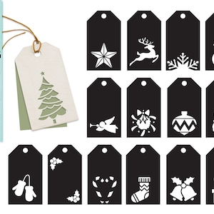 Pu&ograve; includere: Set di 12 etichette regalo di Natale in bianco e nero con vari disegni festivi, tra cui un albero di Natale, una stella, una renna, un fiocco di neve, un pupazzo di neve, un angelo, un ornamento natalizio, Babbo Natale, guanti, agrifoglio, una calza, campane e una scatola regalo.