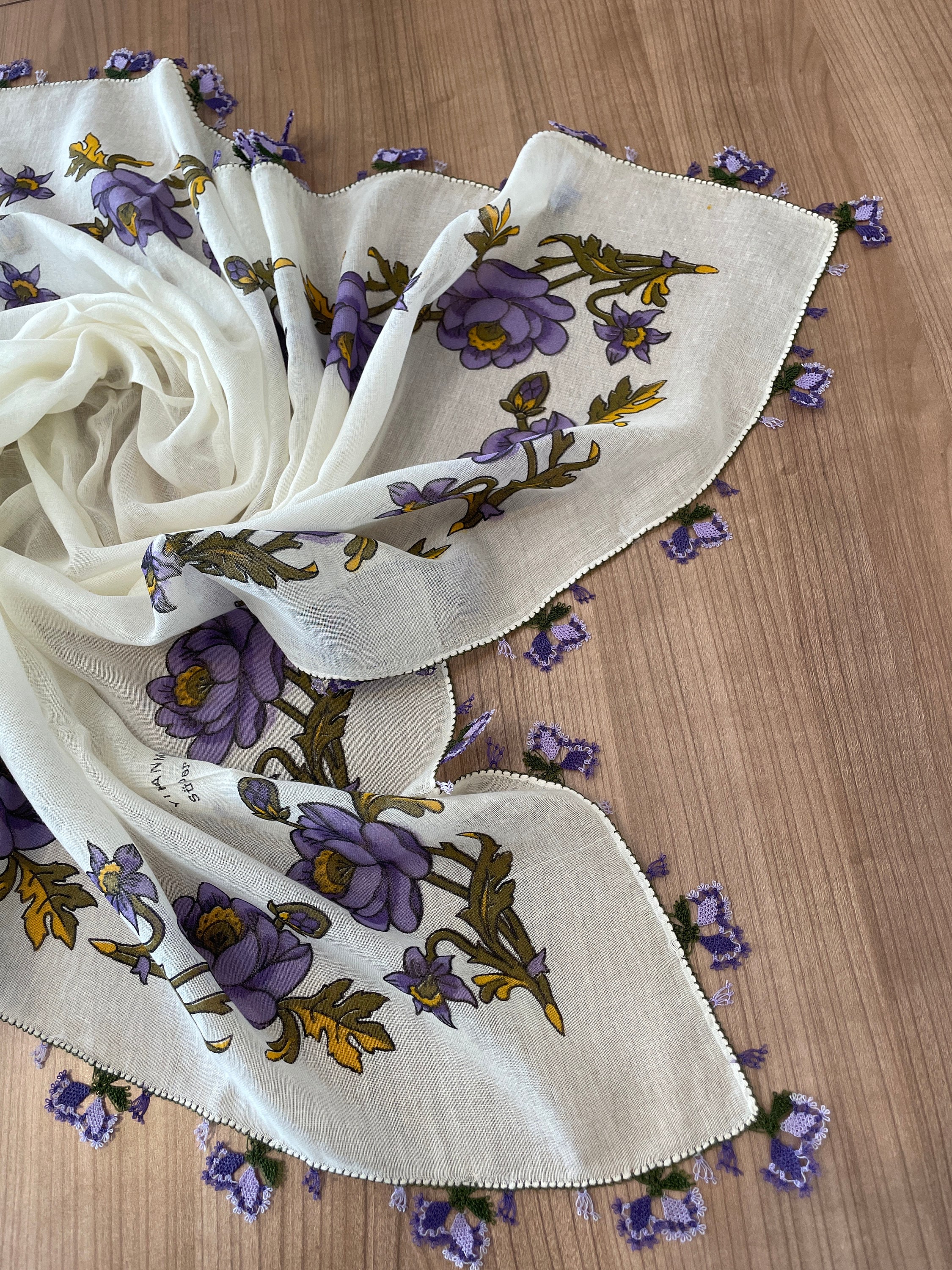 Needle Lace Oya Cotton Hooded Scarf - Etsy