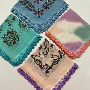 Vintage Cotton Oya Lace Scarf Oyalı Yazma Bandanas