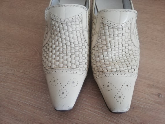 Vintage Men Shoe  Stout White Laether Costume