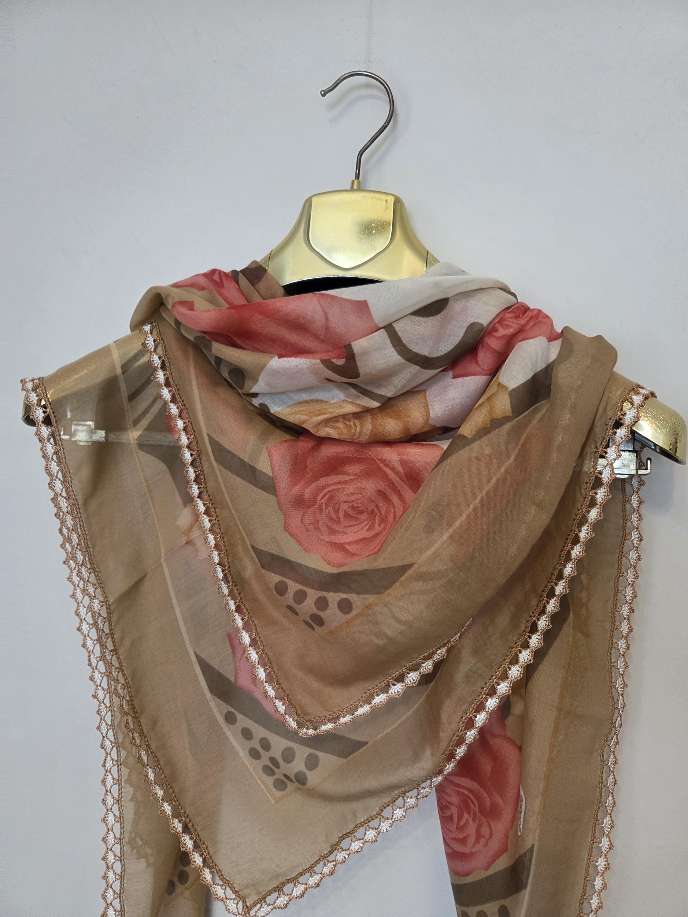 Turkish Brown Oya Lace Scarf - Etsy