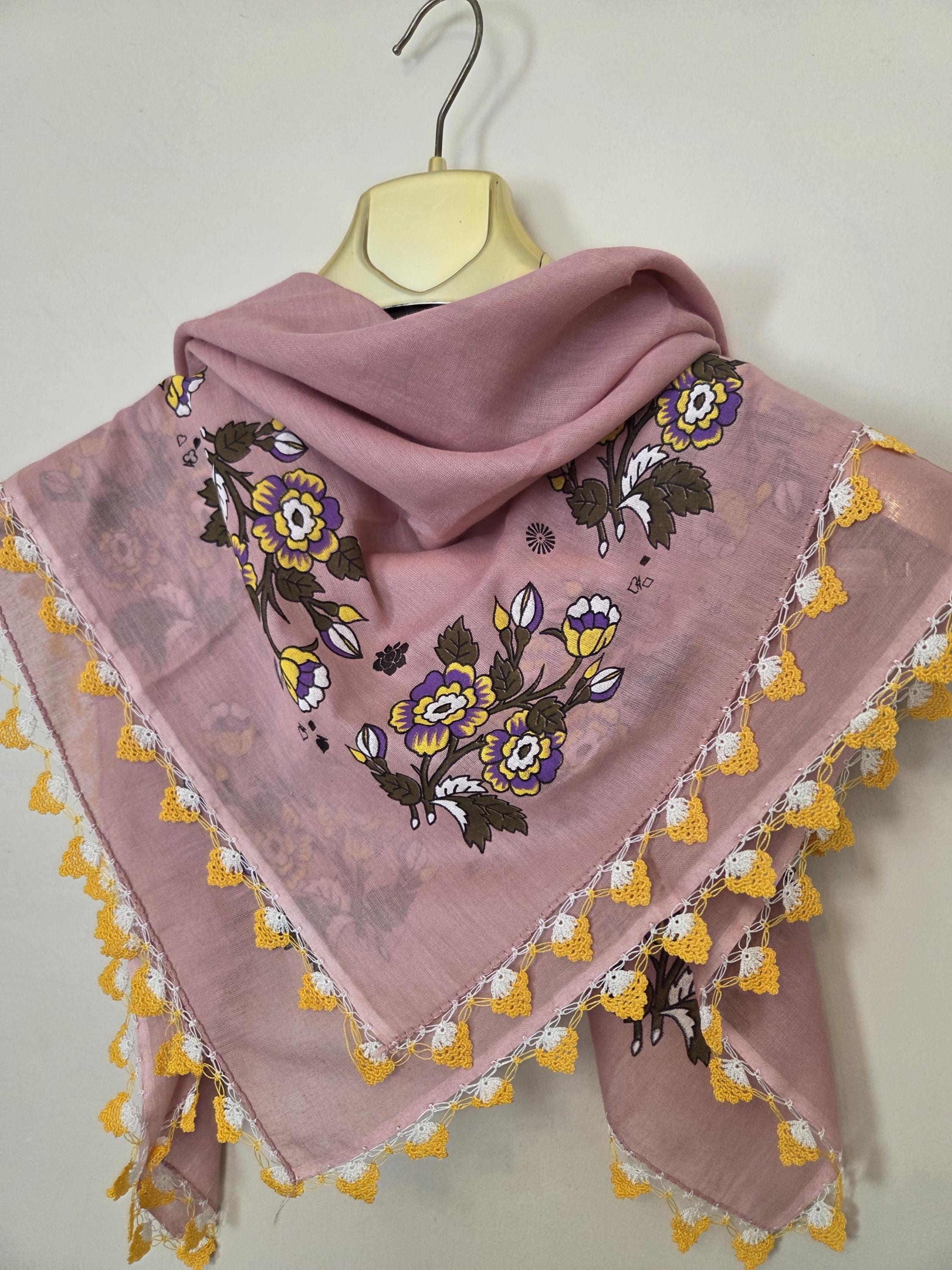 Pink Yellow Oya Scarf - Etsy
