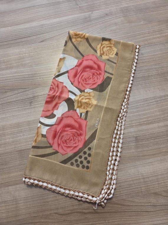 Turkish Brown Oya Lace Scarf - Etsy