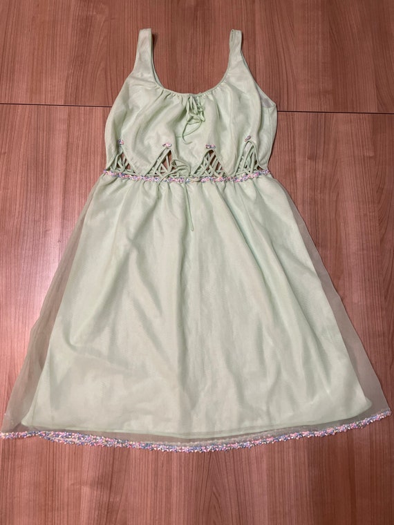 light green lingerie dress Vintage Mint Tulle Overlay Panties Enjoy our mint