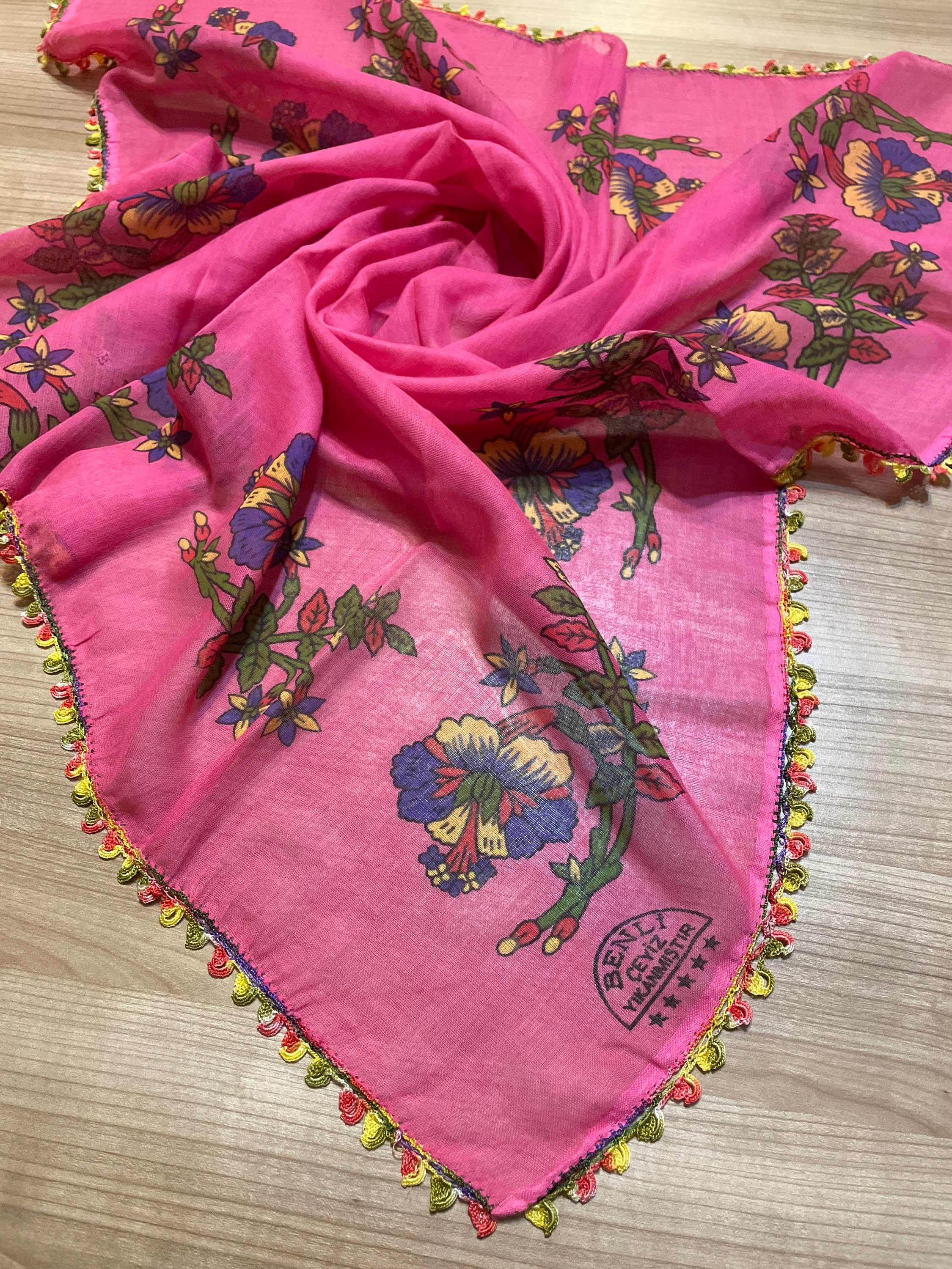 Anatolian Yemeni Pink Turkish Oya Lace Cotton Scarf - Etsy