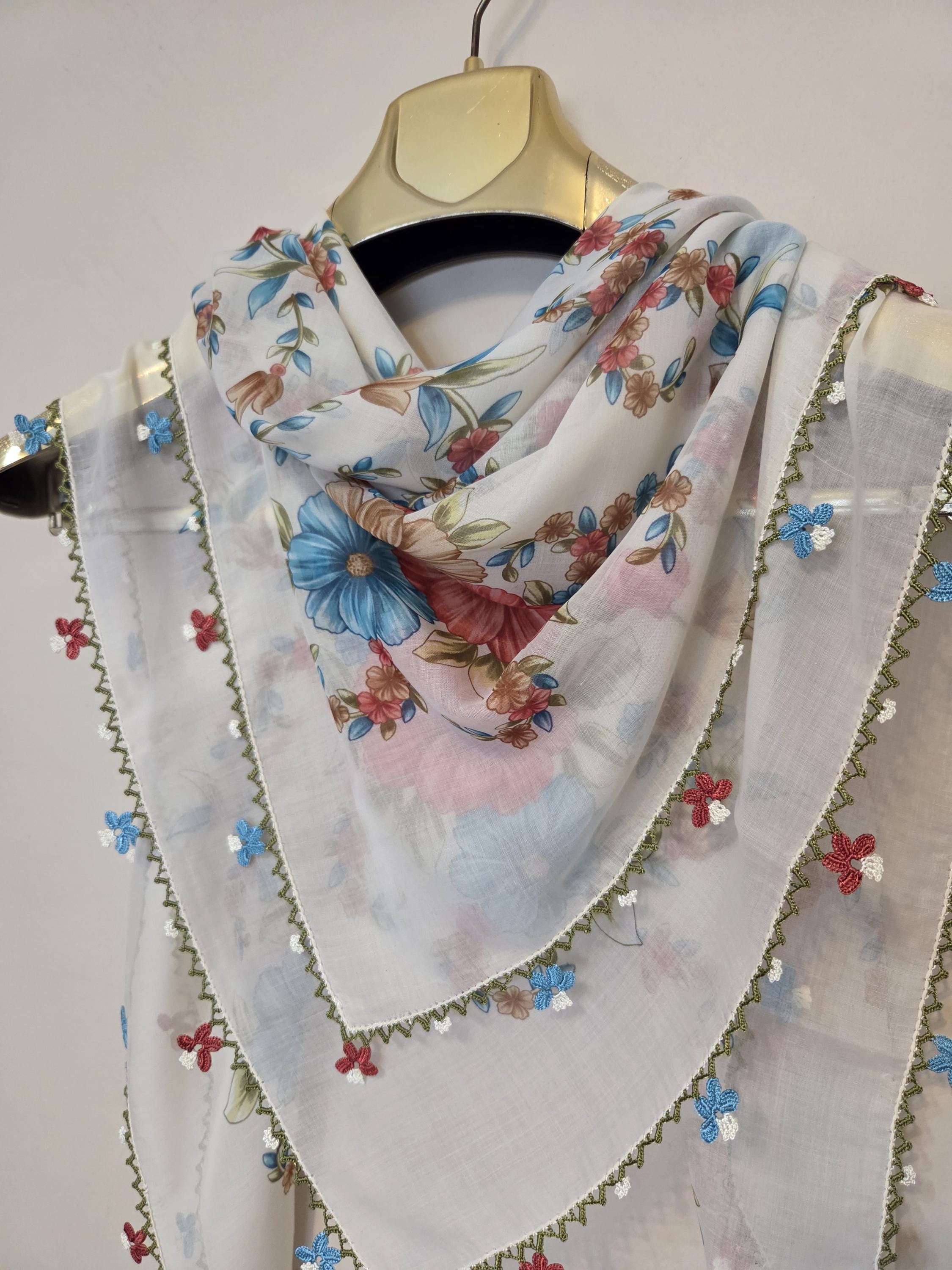 Handmade Oya Lace Scarf: Turkish Yazma Polyester Crochet - Etsy