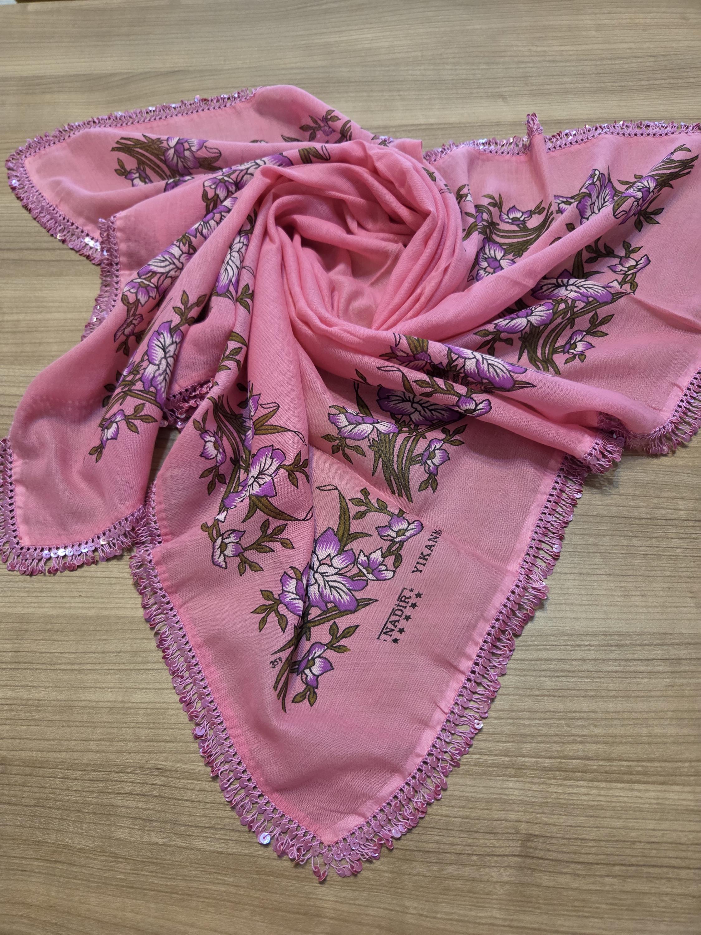 Pink Pullu Oya Scarf Yazma - Etsy